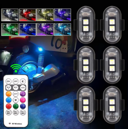 RGB LED Strobe Light – 8 Colors Wireless Warning Flash Light for Cars & Motorcycles