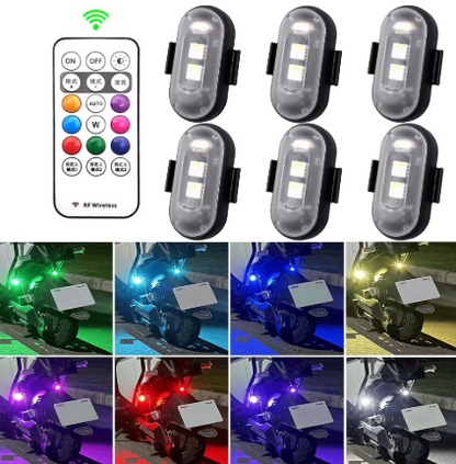 RGB LED Strobe Light – 8 Colors Wireless Warning Flash Light for Cars & Motorcycles